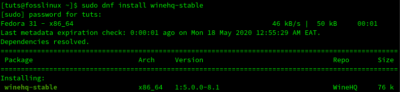Install WineHQ in Fedora