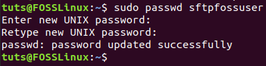 Set Password For New SFTP User