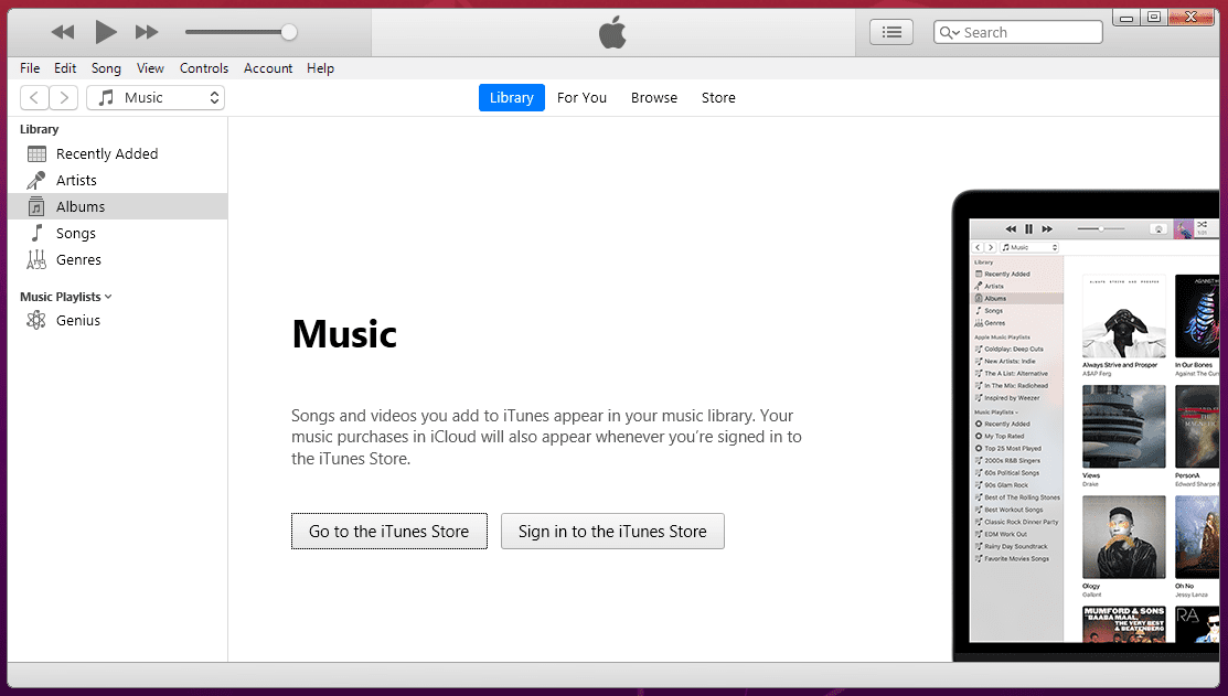 Sign in to the Itunes store