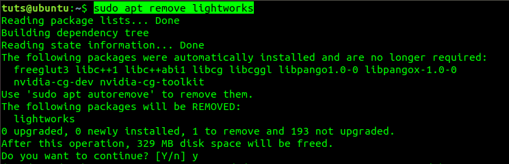 Uninstall Lightworks via Terminal