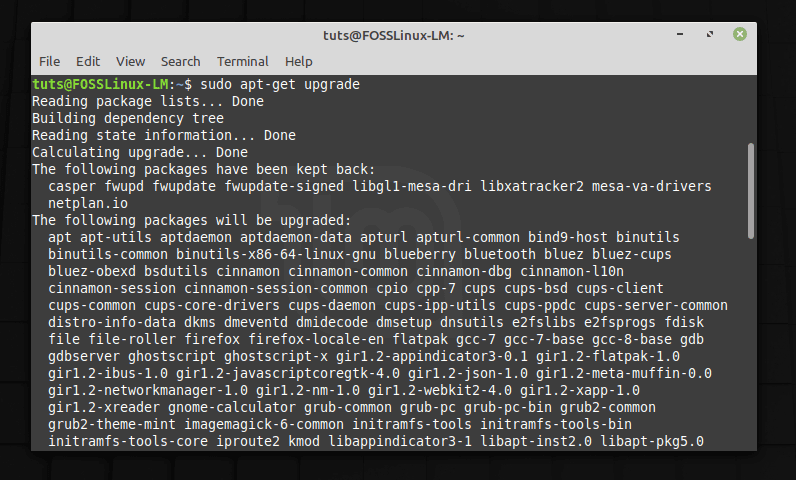 Upgrade command Linux Mint