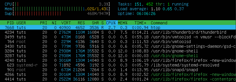 Use HTOP to kill running programs in the console