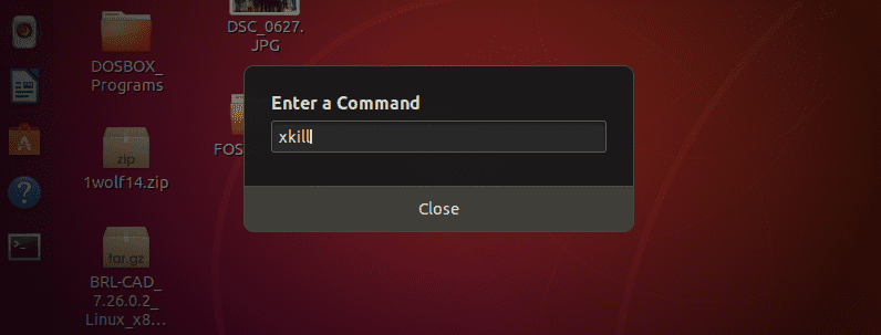 Using Alt + F2 command to open dialog box