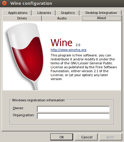 Wine to run windows applications on Linux