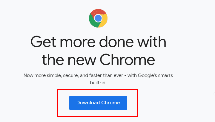 Download Chrome using Firefox