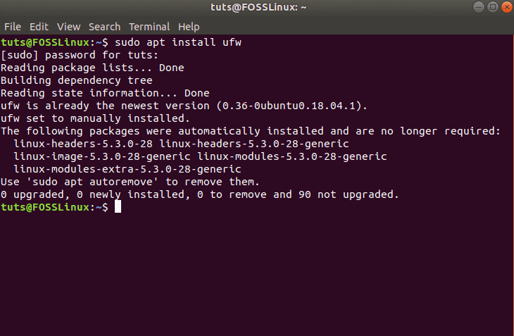 installing UFW on Ubuntu