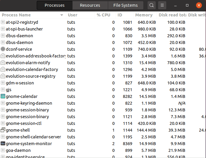 image-of-GNOME-system-monitor