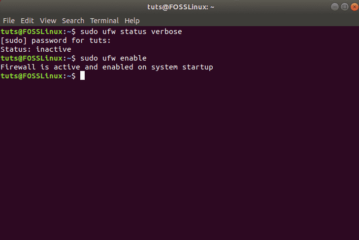 enabling UFW on Ubuntu