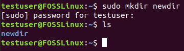 Create New Directory Using Sudo
