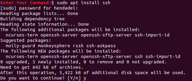 From the Remote Machine Install the SSH package