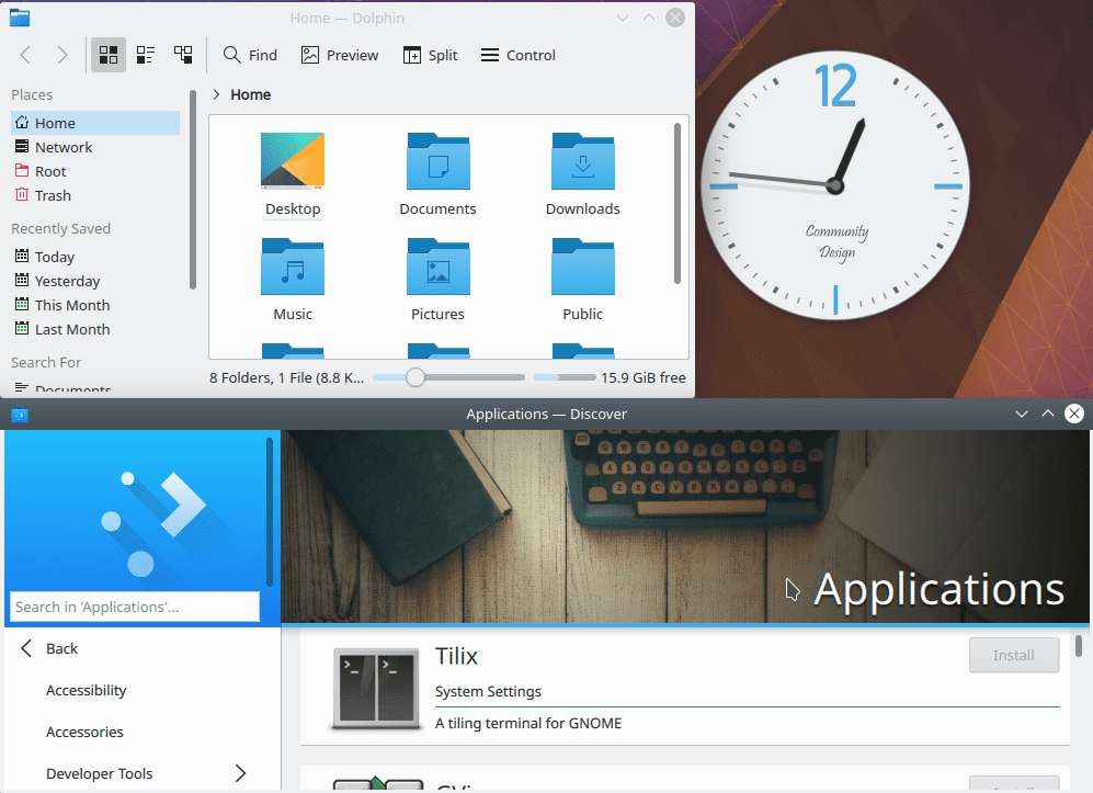 KDE intergrated features.