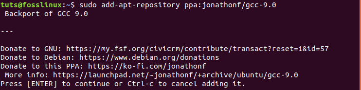 install GCC -9 repository