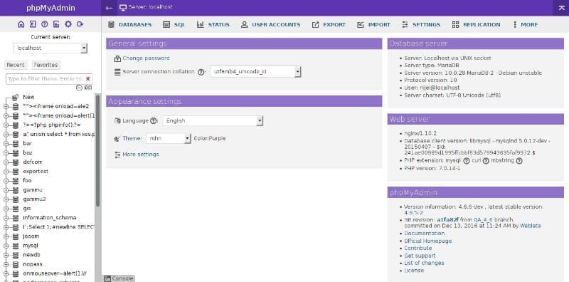 image-of-MHN-phpMyAdmin-Theme