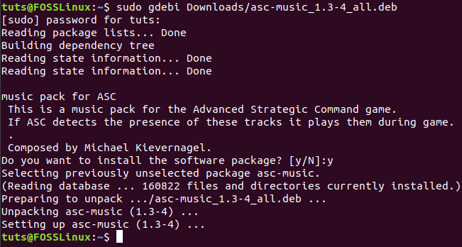 Asc Music Package Installed Successfully Via GDebi Command