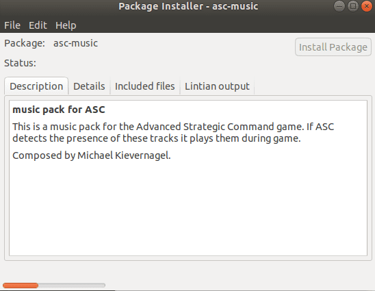 Asc Music Package Loading in GDebi