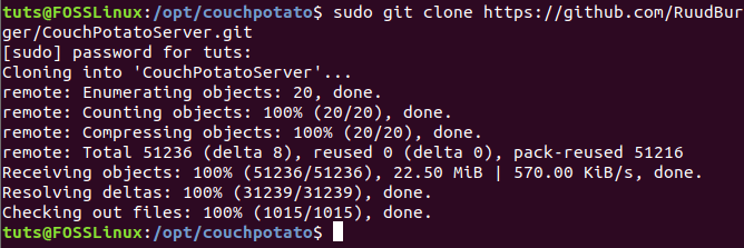 Copy init CouchPotato File to init Directory