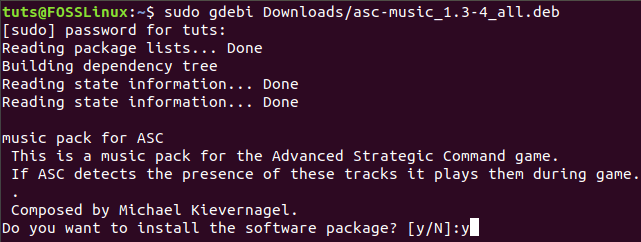 Install Asc Music Package via GDebi Command