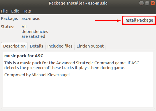 Asc Music Package Installed Successfully Via GDebi