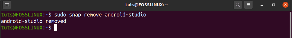 Remove Android Studio with Snap