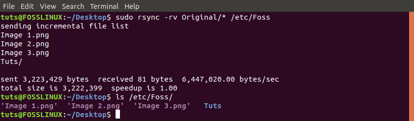 Sync files recursively with -r