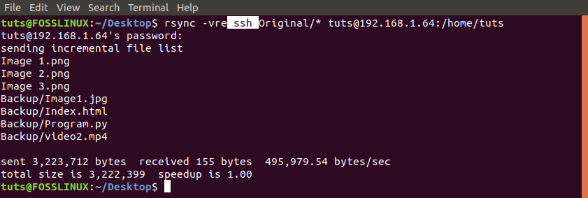 Use Rsync over SSH