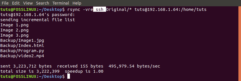 Rsync ssh