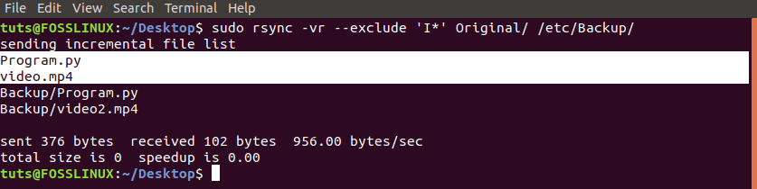 Use Rsync with the '--exclude' option