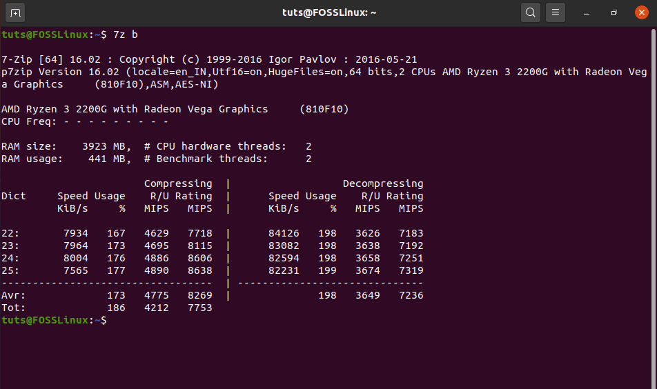 image-of-Multi-Threaded-benchmark-with-7zip