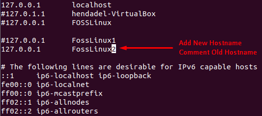 After Editting Hosts Configuration File and Add FossLinux2