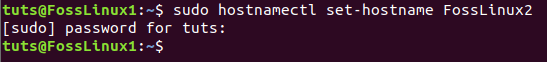 Change Hostname to FossLinux2