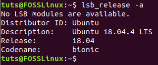 Check Ubuntu Version Using lsb Command