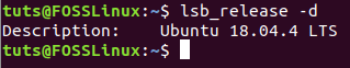 Check Ubuntu Version Using lsb -d Option