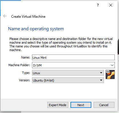 New Virtual Machine setup Wizard step 1