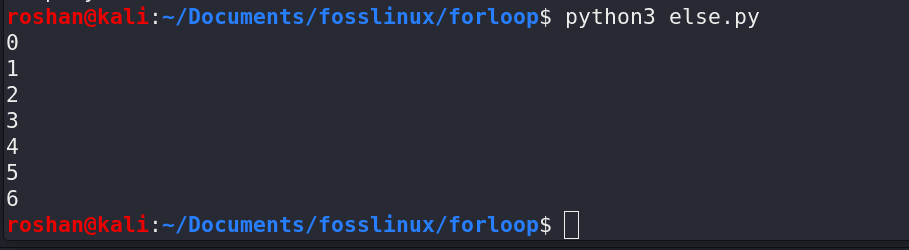 else clause in python for loop