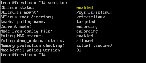 check SELinux status
