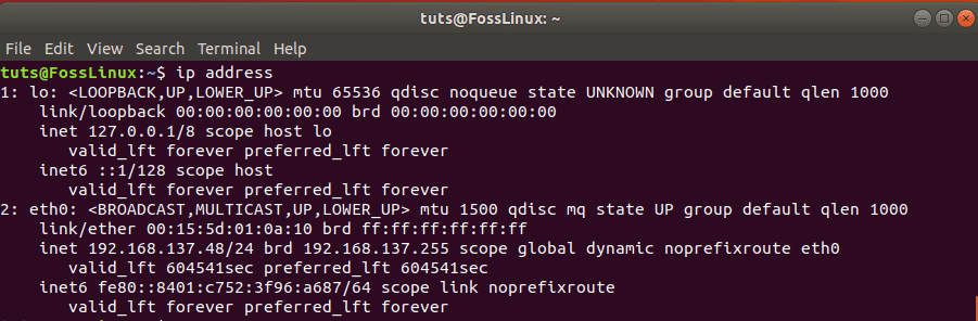 ip command example