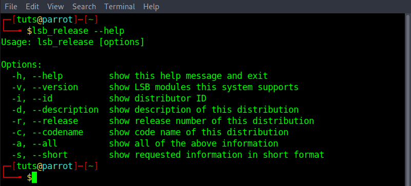 lsb_release help command