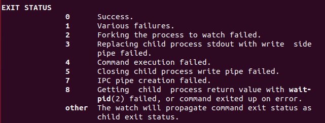 watch command exit status definitions