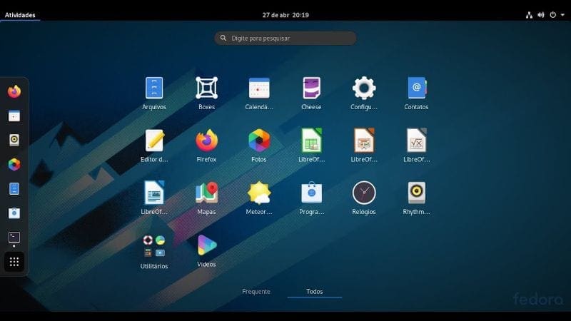 GNOME running on Fedora