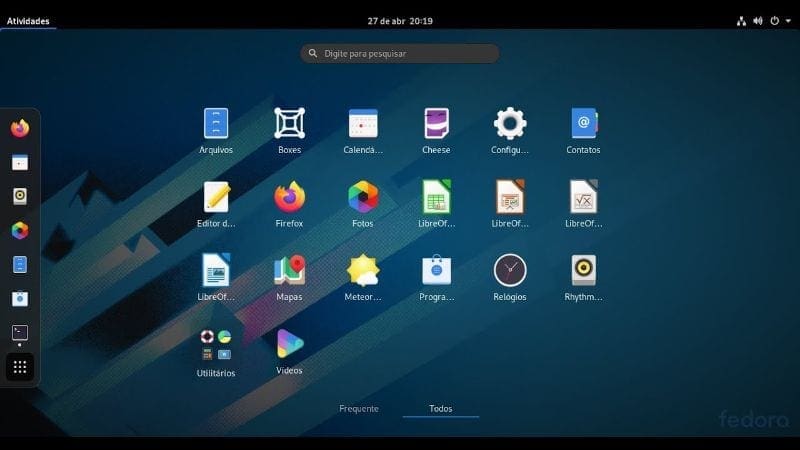 GNOME running on Fedora