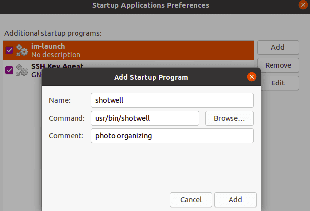 Add shotwell to startup apps