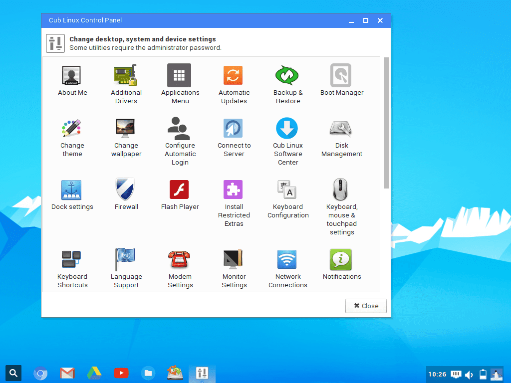 Cub Linux Control Panel