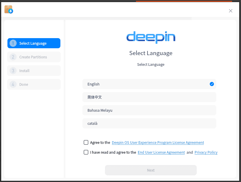 Deepin 20 Installer