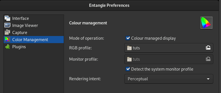 Entangle User Prefernces