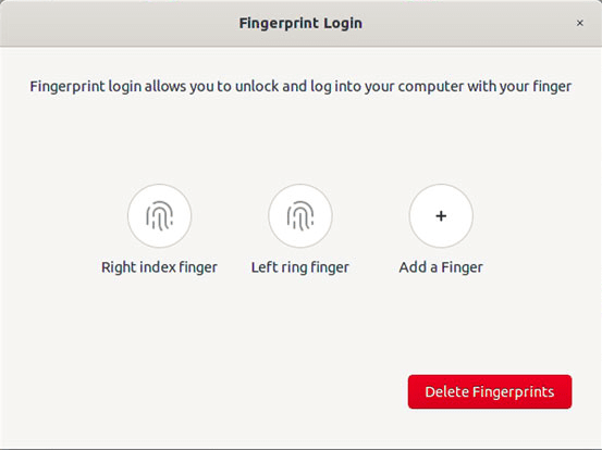 Fingerprint option