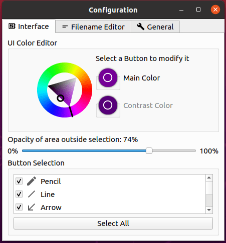 Flameshot Configuration Window