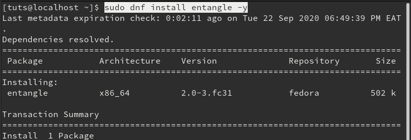 Install Entangle Fedora