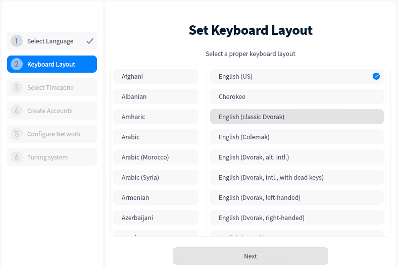 Keyboard layout