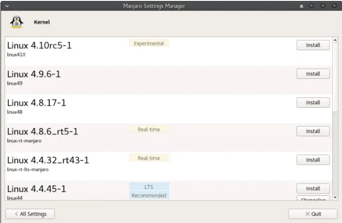 Manjaro Architect Settings Manager