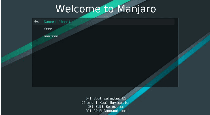 Manjaro Drivers Selection Screen